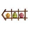 Wall Decor Ladder & 3 Colored Handcrafted Madhubani Pots (13x2x6)