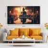 The Castle Decor Lord Buddha Meditation Wall Painting Wooden Framed 27x48 Inch (Style 24)