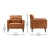 Clark PU Leather Armchair- Tan