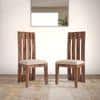 Sinai Dining Chair Set of 2 in Teak Finish With Macadamia Brown Colour