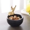 Marble Nut candy  Bowl Brass Antler embedded