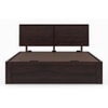 Terence Solid Wood King Size Bed With Hydraulic Storage (Mahogany Finish)