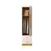 Hexa Red Wooden 1 Door Wardrobe with 2 Drawers Hanging Space in Giant Wood and Frosty White Color