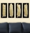 Vantara Abstract Metal Wall Decor in Gold Set of 4
