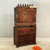 D'Dass Dark Polish Sheesham and Mdf  Wall Hanging Wooden Temple With Cabinet For Pooja
