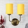 Devansh Metal Electric Wall Light in Gold Colour with Yellow Shade Count of 2 Lights