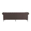 Bellmore 3 Seater Tufted Woven Chesterfield Sofa Brown