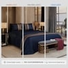 Stoa Paris Satin Bedsheet for Super King Bed (274 cm x 274 cm) with 2 Pillow Covers heet for Regal Renaissance Navy