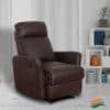Sleek Leatherette One Seater Manual Recliner in Brown Colour