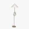 Knot Handicrafted Floor Lamp in Brushed shiny crome finish and White Colour