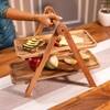 Ireka Homes Snackrack 2 Tier Acacia Wood Serving Stand