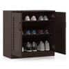 Bennis 9 Pair Shoe Rack in Dark Walnut Finish