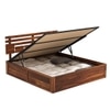 Perper Solid Wood King  Size Upholstered Bed Without Storage (Teak Finish)