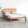 Kyoto Solid Wood Queen Non Storage Bed in Brown Colour