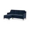 Abbey Sectional Sofa (Colour : Sea Port Blue Velvet, Cushion : Soft, Seater : Left Aligned 2 Seater + Left Aligned Chaise)
