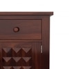 Diamond Solid Wood Bedside Table in Teak Finish