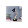 Modern Nordic Wood and Metal Study Lamp With Black Base