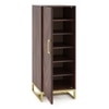 Nina 12 Pairs Solid Wood Shoe Cabinet In Mango Walnut Finish
