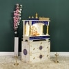 D'Dass Multi Color Mdf and Sheesham Wooden Temple With Cabinet For Pooja