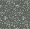 Leston Printed Human Canvas Fabric Lounge Chair in Green Colour