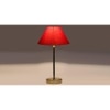 Red cotton with Metal Gold Table Lamp