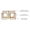 Valentino Clear Glass Nesting Coffee Table In Dark Gold Finish