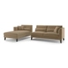Lewis Sectional Sofa (Colour : Fawn Velvet, Cushion : Hard, Seater : Left Aligned 3 Seater + Left Aligned Chaise)