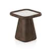 Lazo Solid Wood And Aravali Marble Side Table In Dark Chestnut Finish