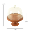 Ireka Homes Party Bell Acacia Wood Cake Stand with Glass Dome