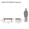 Dyson Rectangular Metal Coffee Table In Walnut Finish