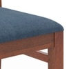 Dane Solid Wood Dining Table 6 Seater with 6 Atlas Dining Chairs (Finish: Honey, Colour: Baltic Blue)