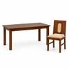 Globally Indian Sabine Solid Sheesham Wood 6 Seater Dining Table Set 6 Chairs Teal Blue