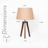 Griffith hand crafted Solid wood walnut finish Tripod Table Lamp With Beige Cotton Shade