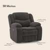 Atticus Single Seater Swivel Rock Recliner in Urban Grey Colour