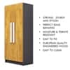 Hexa Red Wooden 2 Door Wardrobe with 4 Shelves in Slate Grey and Giant Wood Colour