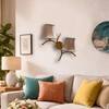 Devansh Metal Electric Wall Light in Gold Colour with Beige Shade Count of 2 Lights
