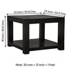 Lisbon Sheesham Wood Contemporary Square Tea Table / Coffee Table In Extra Dark Mahagony Finish