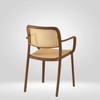 Kepler Brooks Zen Cafeteria Dining Chair With Arms in Brown Colour