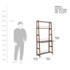 Noah Mid Century Solid Wood Bookshelf in Brown Colour