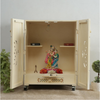 D'Dass Big White Mdf and Sheesham Wooden Pooja Cabinet With Door