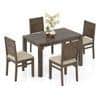 Atlas Solid Wood 4 Seater Dining Table With Atlas Dining Chair Set