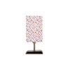 Enjolras Multicolor cotton table lamp with Square Brown Wood Base