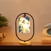 Devansh Printed  Cotton Drum  Wooden & Iron Table Lamp -17 Inch Height  -N