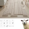 Handmade Wool Shaped Rug Modern Abstract Beige 9 x 12 Feet Carpet
