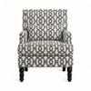Lark Printed Infinity Grid Fabric Lounge Chair in White  Colour