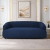 Morgen Boucle Fabric 3 Seater Sofa In Navy Blue