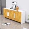 Hexa Red Multipurpose Storage Cabinet With 3 Door in Frosty White And Giant Wood Colour