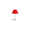 Kamdyn Red Fabric Shade Table Lamp with Steel Steel Base