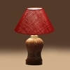 Devansh Conical Maroon Jute Shade Lamp With Wood & Mosaic Glass Base For Decoration/Office/Home/Gifting/Study For Decoration/Office/Home/Gifting/Study -(10X10X14.5) Inches -A