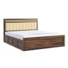 Shambhu Sheesham Wood Queen Size Bed In Provincial Teak Finish With Hydraulic Storage (60 x 78 inches)